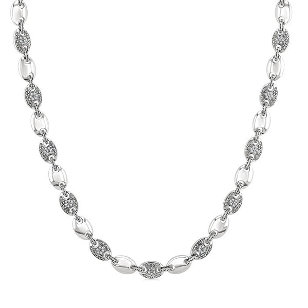 1/4 Ctw Mariner Link Round Cut Diamond Necklace in Sterling Silver