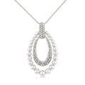 1/10 Ctw Circular Bold Bead Round Cut Bead Bijoux Diamond Fashion Pendant With Chain in Sterling Silver