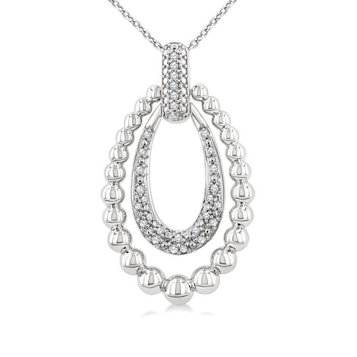 Silver Bold Bead Diamond Fashion Pendant