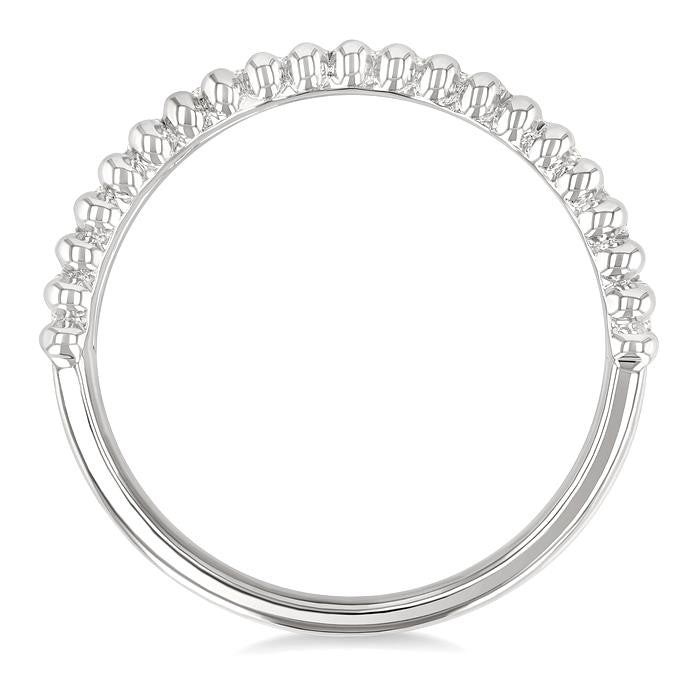 1/10 Ctw Round Cut Bead Bijoux Diamond Bold Bead Design Fashion Band in Sterling Silver
