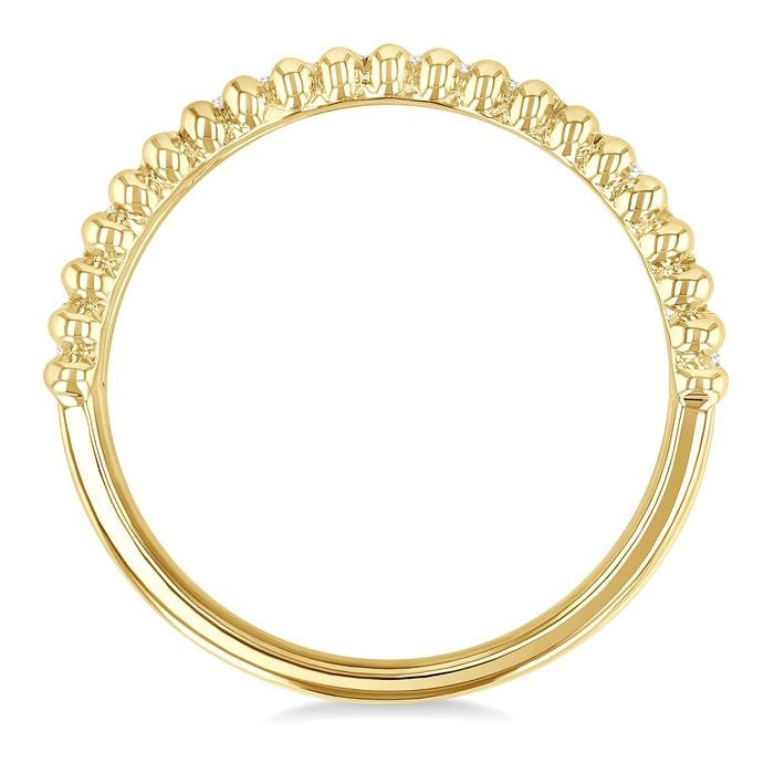 1/10 Ctw Round Cut Bead Bijoux Diamond Bold Bead Design Fashion Band in Yellow Gold Vermeil