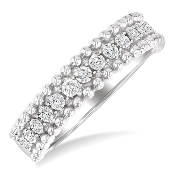 Silver Bold Bead Diamond Fashion Band