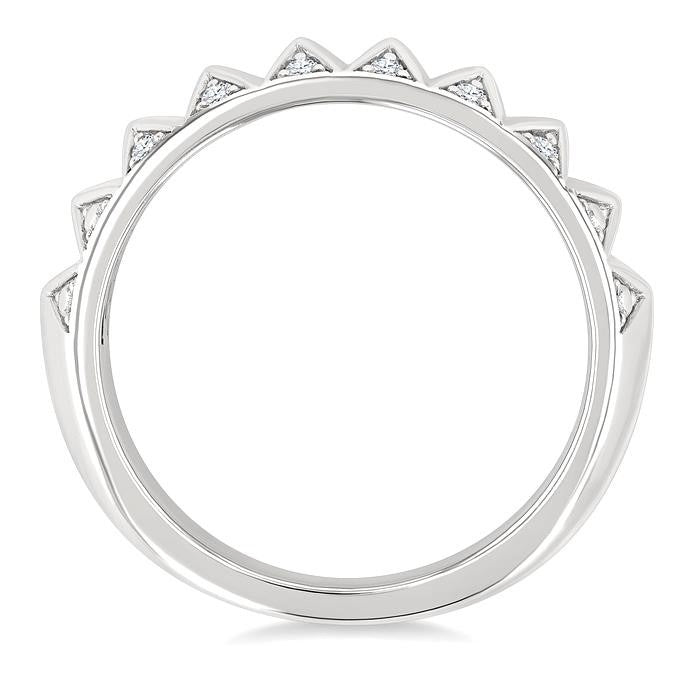 1/10 Ctw Round Cut Diamond Bold Fashion Band in Sterling Silver