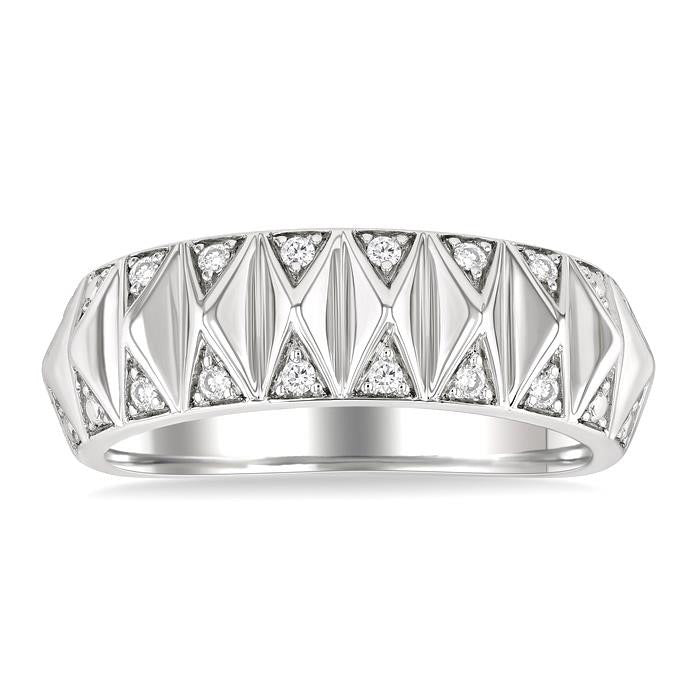 Silver Bold Diamond Fashion Band