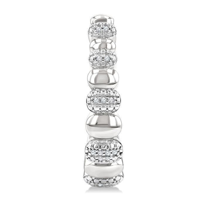 Silver Bold Diamond Hoop Fashion Earrings