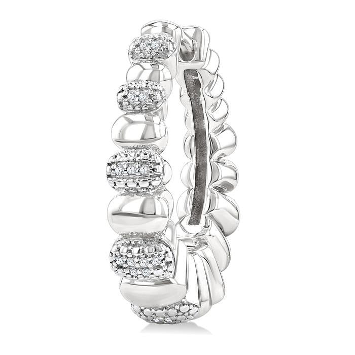 Silver Bold Diamond Hoop Fashion Earrings