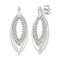 Silver Bold Marquise Shape Diamond Fashion Earrings