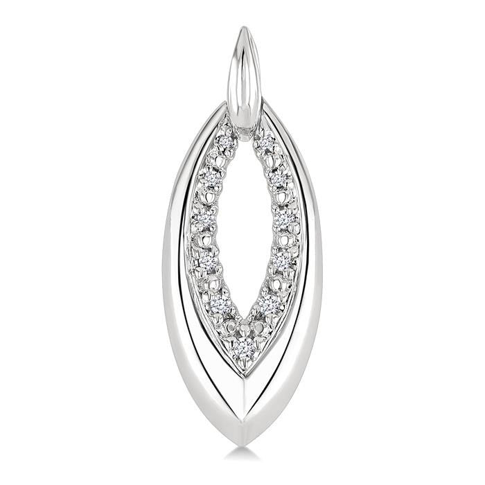 Silver Bold Marquise Shape Diamond Fashion Earrings