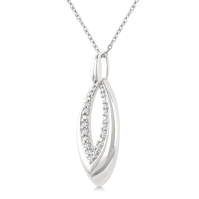 Silver Bold Marquise Shape Diamond Fashion Pendant
