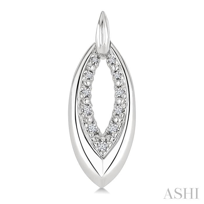 1/10 Ctw Marquise Shape Inner Link Round Cut Diamond Earrings in Sterling Silver