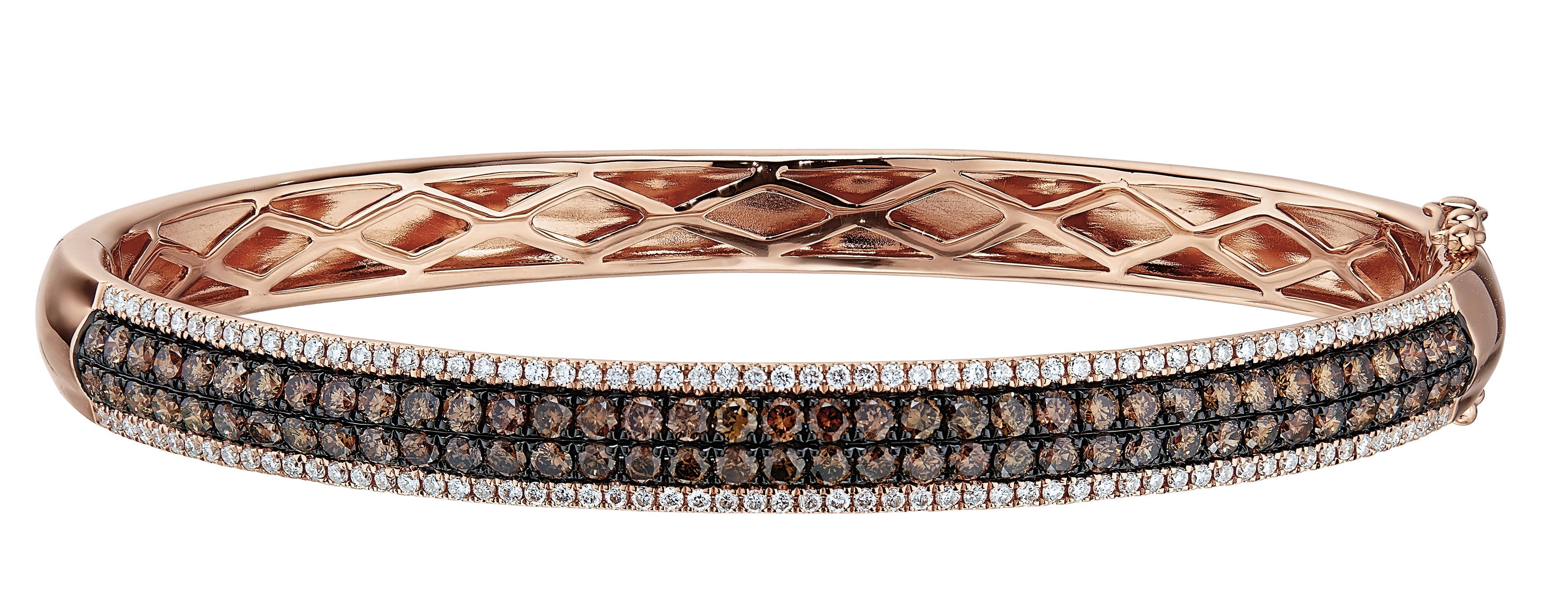 Diamond and Brown  Bangle Bracelet