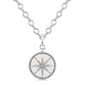 Silver Compass Medallion Diamond Fashion Pendant