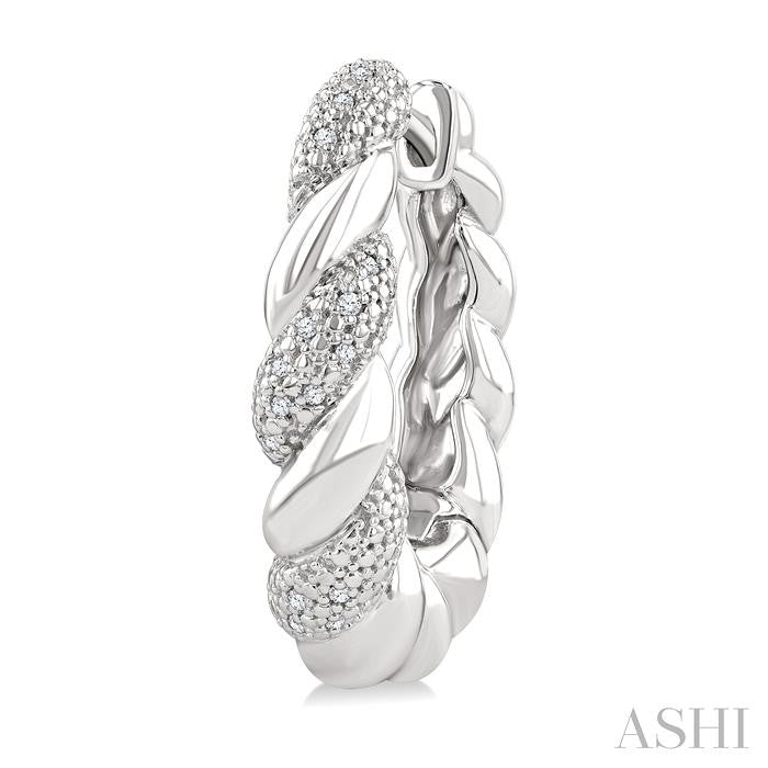 1/10 Ctw Round Cut Diamond Rope Earrings in Sterling Silver