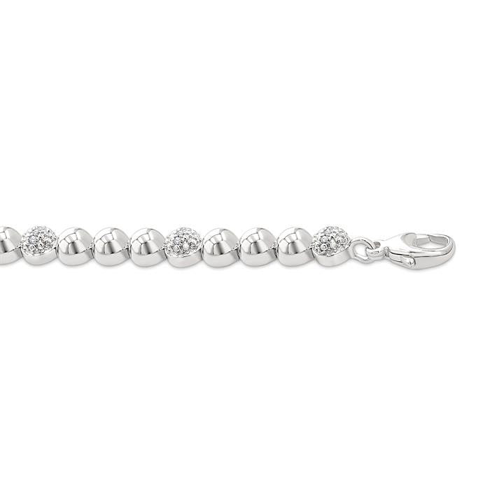 Silver Bold Bead Diamond Fashion Bracelet