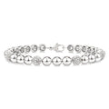 6 MM Bold Bead and 1/5 Ctw Round Cut Bead Bijoux Diamond Fashion Bracelet in Sterling Silver