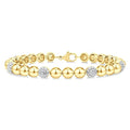 6 MM Bold Bead and 1/5 Ctw Round Cut Bead Bijoux Diamond Fashion Bracelet in Yellow Gold Vermeil