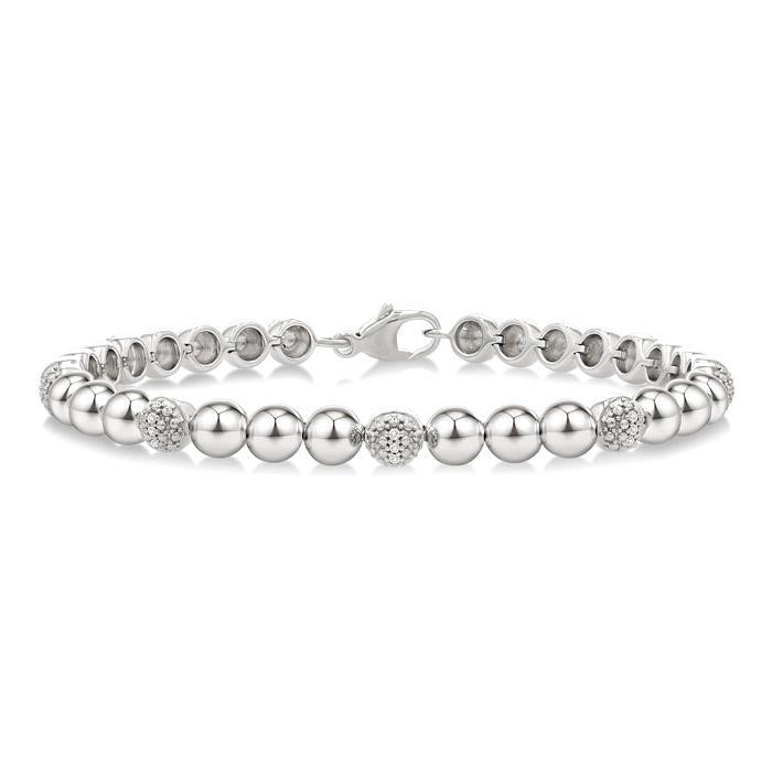 Silver Bold Bead Diamond Fashion Bracelet