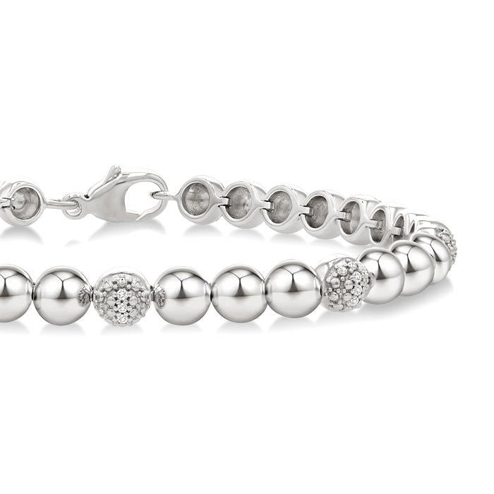 Silver Bold Bead Diamond Fashion Bracelet