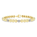 5 MM Bold Bead and 1/6 Ctw Round Cut Bead Bijoux Diamond Fashion Bracelet in Yellow Gold Vermeil