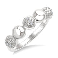 5 MM Bold Bead and 1/20 Ctw Round Cut Bead Bijoux Diamond Fashion Ring in Sterling Silver