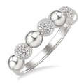Silver Bold Bead Diamond Fashion Ring