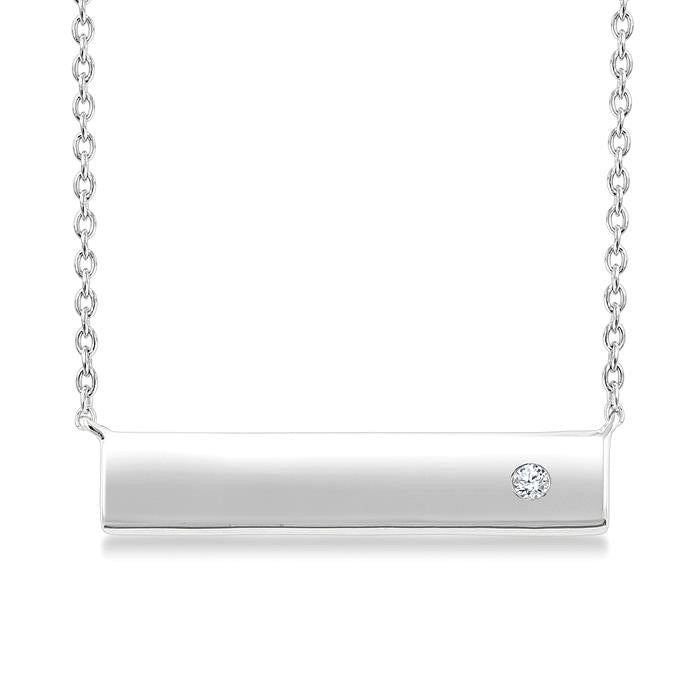 Silver Bar Diamond Fashion Pendant