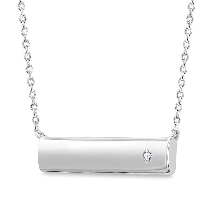 Silver Bar Diamond Fashion Pendant