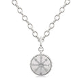 1/10 Ctw Compass medallion Round Cut Diamond Pendant With Chain in Sterling Silver
