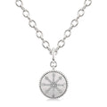Silver Compass Medallion Diamond Fashion Pendant