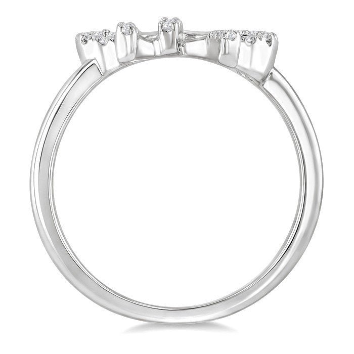 1/10 Ctw Round Cut Diamond Bow Fashion Ring in Sterling Silver