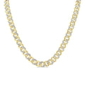 1/4 Ctw Round Cut Diamond Cuban Link Necklace in Yellow Gold Vermeil