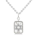 1/10 Ctw Rectangle Fluted Medallion Round Cut Diamond Star of David Pendant With Chain in Sterling Silver