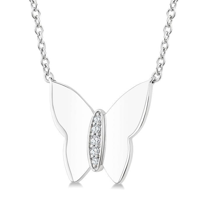 Silver Butterfly Diamond Fashion Pendant