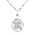 1/10 Ctw Round Fluted Medallion Round Cut Diamond Pirouette Star of David Pendant With Chain in Sterling Silver