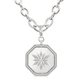 1/20 Ctw Octagon Shape medallion Round Cut Diamond Star Pendant With Chain in Sterling Silver
