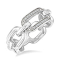 1/20 Ctw Bold Round Cut Diamond Paperclip Ring in Sterling Silver