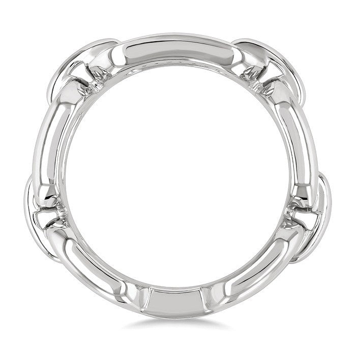 1/20 Ctw Bold Round Cut Diamond Paperclip Ring in Sterling Silver