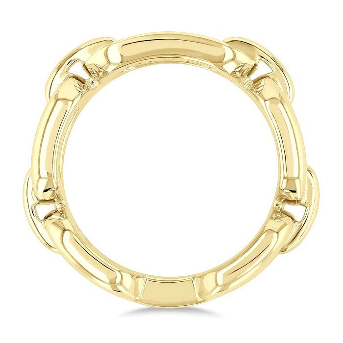 1/20 Ctw Bold Paperclip Round Cut Diamond Fashion Ring in Yellow Gold Vermeil