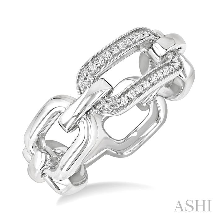 Silver Bold Paperclip Diamond Ring