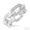 Silver Bold Paperclip Diamond Ring