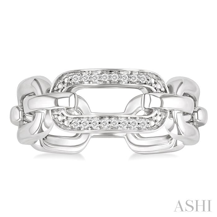 Silver Bold Paperclip Diamond Ring