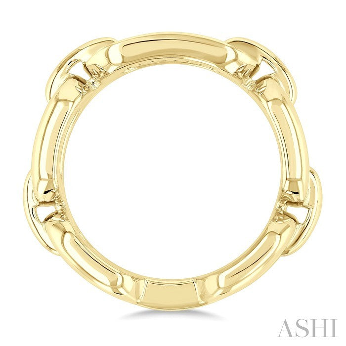 1/20 Ctw Bold Paperclip Round Cut Diamond Fashion Ring in Yellow Gold Vermeil