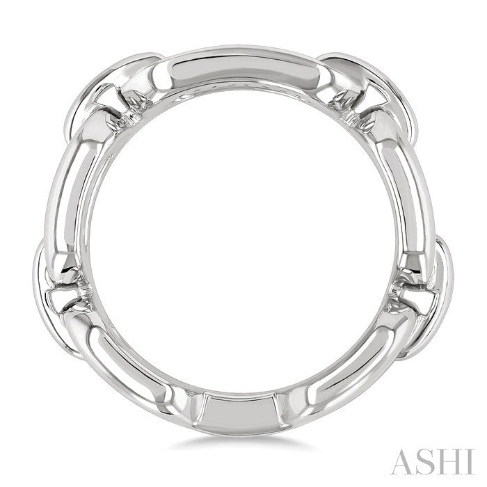 1/20 Ctw Bold Round Cut Diamond Paperclip Ring in Sterling Silver