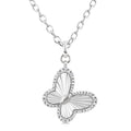 1/10 Ctw Butterfly Fluted Medallion Round Cut Diamond Pirouette Pendant With Chain in Sterling Silver