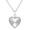 1/10 Ctw Heart Fluted Medallion Round Cut Diamond Pirouette Pendant With Chain in Sterling Silver