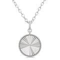 1/10 Ctw Round Fluted Medallion Round Cut Diamond Pirouette Pendant With Chain in Sterling Silver