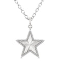 1/10 Ctw Star Fluted Medallion Round Cut Diamond Pirouette Pendant With Chain in Sterling Silver