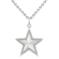 Silver Star Fluted Medallion Diamond Pendant