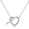 Silver Heart Toggle Diamond Fashion Necklace