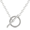 1/10 Ctw Circle Toggle Round Cut Diamond Fashion Necklace in Sterling Silver